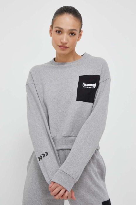 Кофта Hummel жіноча колір сірий з принтом