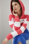 Бавовняна кофта Tommy Jeans жіноча колір рожевий з капюшоном візерунок