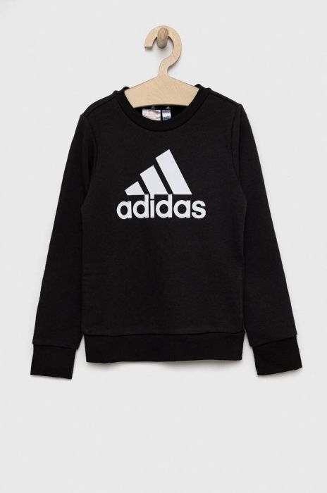 Дитяча бавовняна кофта adidas G BL колір чорний з принтом