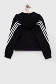 Дитяча кофта adidas G FI 3S колір чорний з аплікацією