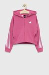 Дитяча кофта adidas G FI 3S Колір рожевий з капюшоном візерунок колір рожевий