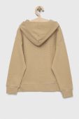 Дитяча бавовняна кофта Fila колір бежевий з капюшоном однотонна