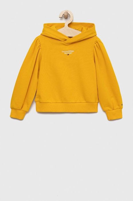 Дитяча кофта Tommy Hilfiger колір помаранчевий з капюшоном з аплікацією