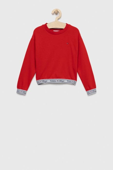 Дитяча кофта Tommy Hilfiger колір червоний однотонна