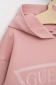 Дитяча кофта Guess колір рожевий з капюшоном з принтом (2850679)