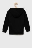 Дитяча бавовняна кофта Guess колір чорний з капюшоном з принтом (2887127)