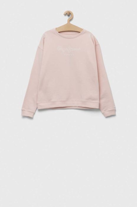 Дитяча бавовняна кофта Pepe Jeans Rose колір рожевий з принтом