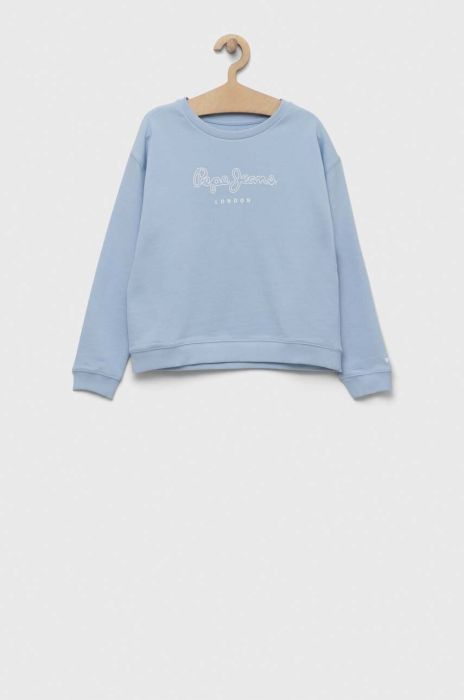 Дитяча бавовняна кофта Pepe Jeans Rose з принтом колір блакитний