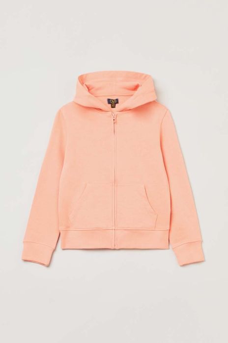 Дитяча бавовняна кофта OVS колір рожевий з капюшоном однотонна (3043124)