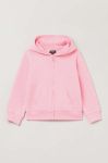 Дитяча бавовняна кофта OVS колір рожевий з капюшоном однотонна (3043139)