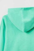 Дитяча бавовняна кофта OVS колір зелений з капюшоном однотонна