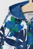 Дитяча бавовняна кофта Guess з капюшоном візерунок колір блакитний (3135769)