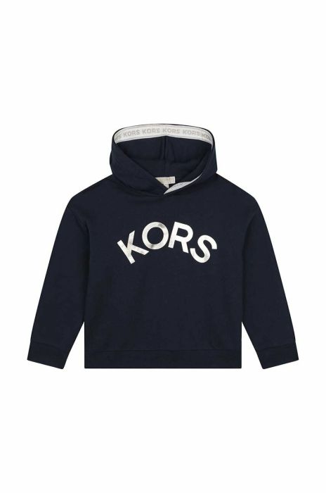 Дитяча кофта Michael Kors колір синій з капюшоном з принтом (3057476)