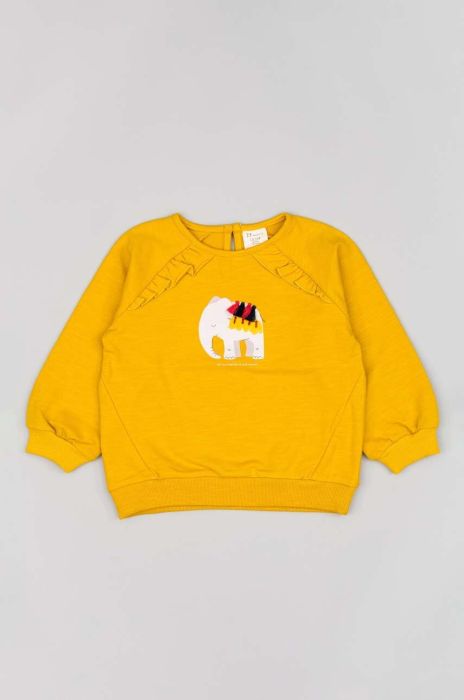 Дитяча кофта zippy колір помаранчевий з принтом