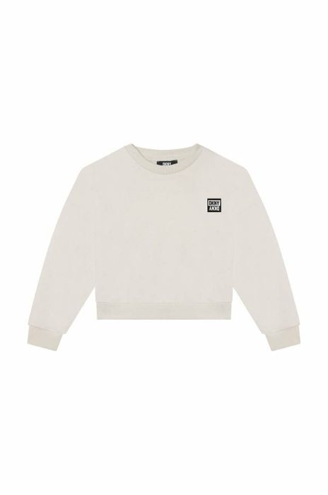 Дитяча бавовняна кофта Dkny колір білий з аплікацією (3061188)
