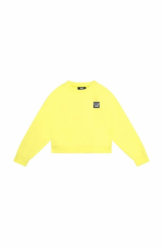 Дитяча бавовняна кофта Dkny колір жовтий з аплікацією (3061191)