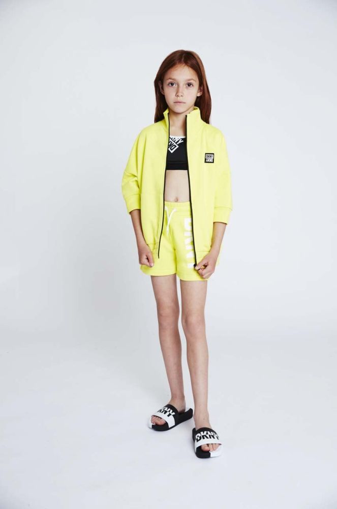 Дитяча кофта Dkny колір жовтий однотонна (3081472)