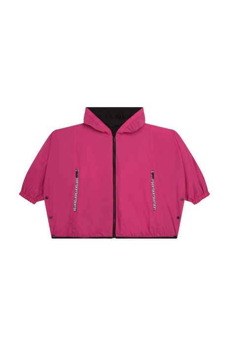 Дитяча двостороння кофта Dkny колір чорний з капюшоном однотонна