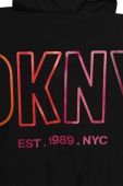 Дитяча двостороння кофта Dkny колір чорний з капюшоном однотонна
