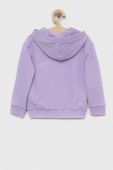 Дитяча кофта Roxy колір фіолетовий з капюшоном з принтом