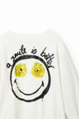 Дитяча бавовняна кофта Desigual колір білий з принтом (3043312)