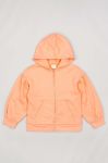 Дитяча бавовняна кофта zippy колір помаранчевий з капюшоном з принтом