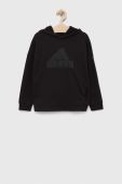 Дитяча кофта adidas U FI LOGO колір чорний з капюшоном з аплікацією