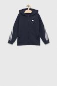 Дитяча кофта adidas U FI 3S FZ колір синій з капюшоном з аплікацією (3050411)