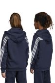 Дитяча кофта adidas U FI 3S FZ колір синій з капюшоном з аплікацією (3050411)