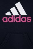 Дитяча кофта adidas U BL 2 HOODIE колір синій з капюшоном з принтом