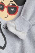 Дитяча бавовняна кофта Mini Rodini колір сірий з принтом (3116268)