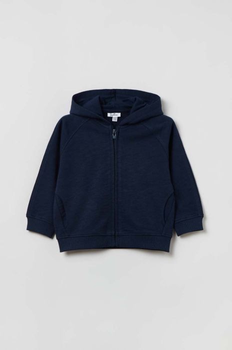 Бавовняна кофта для немовлят OVS з капюшоном однотонна колір блакитний