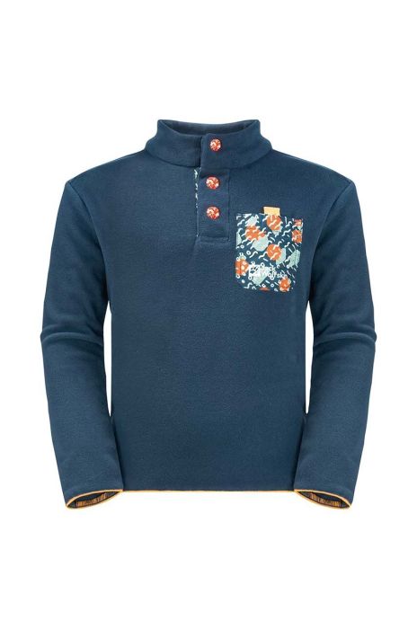 Дитяча кофта Jack Wolfskin VILLI BUTTON FLEECE K колір синій з аплікацією