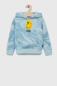 Дитяча кофта Vans MARBLE PO BLUE GLOW з капюшоном візерунок колір блакитний (3215337)