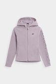 Дитяча кофта 4F F041 колір фіолетовий з капюшоном з принтом