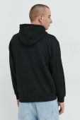 Бавовняна кофта HUGO чоловіча колір чорний з капюшоном з принтом (2973775)