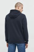 Бавовняна кофта HUGO чоловіча колір синій з капюшоном з принтом (2882550)