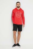 Кофта лаунж Michael Kors колір червоний з капюшоном з принтом