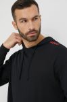 Кофта HUGO чоловіча колір чорний з капюшоном однотонна