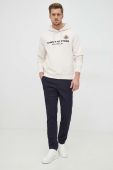 Кофта Tommy Hilfiger чоловіча колір бежевий з капюшоном з аплікацією (2815810)