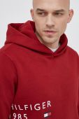 Кофта Tommy Hilfiger чоловіча колір бордовий з капюшоном з принтом