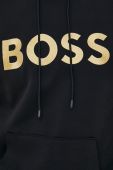 Кофта BOSS BOSS GREEN чоловіча колір чорний з капюшоном з аплікацією (3012088)