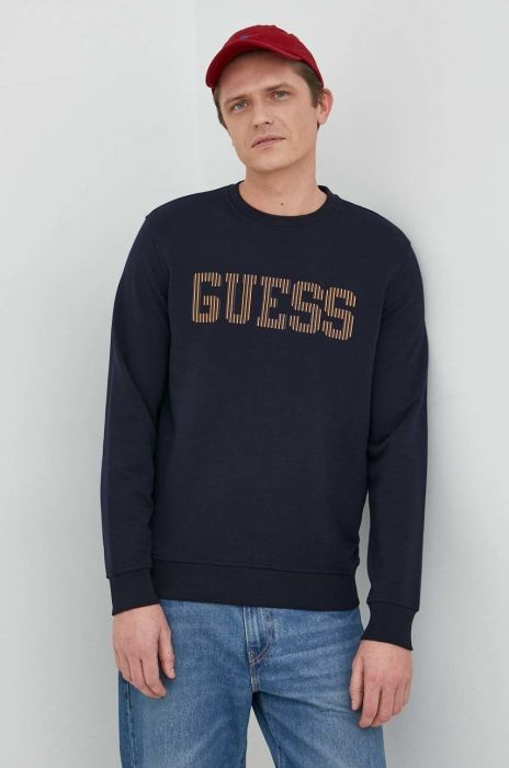 Кофта Guess чоловіча колір синій з принтом (2890306)