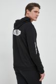 Кофта Guess чоловіча колір чорний з капюшоном з принтом (2939541)