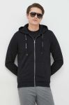 Кофта Guess чоловіча колір чорний з капюшоном з аплікацією (2887135)