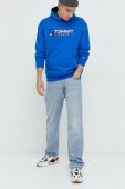 Кофта Tommy Jeans чоловіча з капюшоном з аплікацією колір блакитний (2827069)