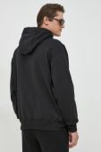 Бавовняна кофта BOSS чоловіча колір чорний з капюшоном з принтом (2873745)