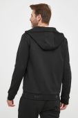 Кофта BOSS чоловіча колір чорний з капюшоном з принтом