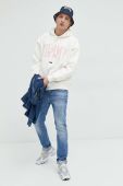 Кофта Tommy Jeans чоловіча колір бежевий з капюшоном з аплікацією (2935986)