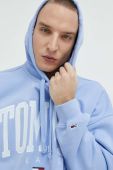 Кофта Tommy Jeans чоловіча з капюшоном з аплікацією колір блакитний (2935981)